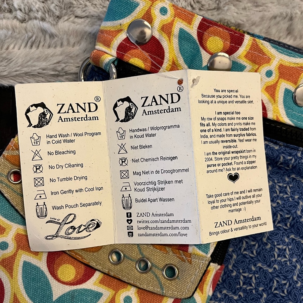 NWT Zand Amsterdam Reversible Wrap Skirt - Picture 3 of 3